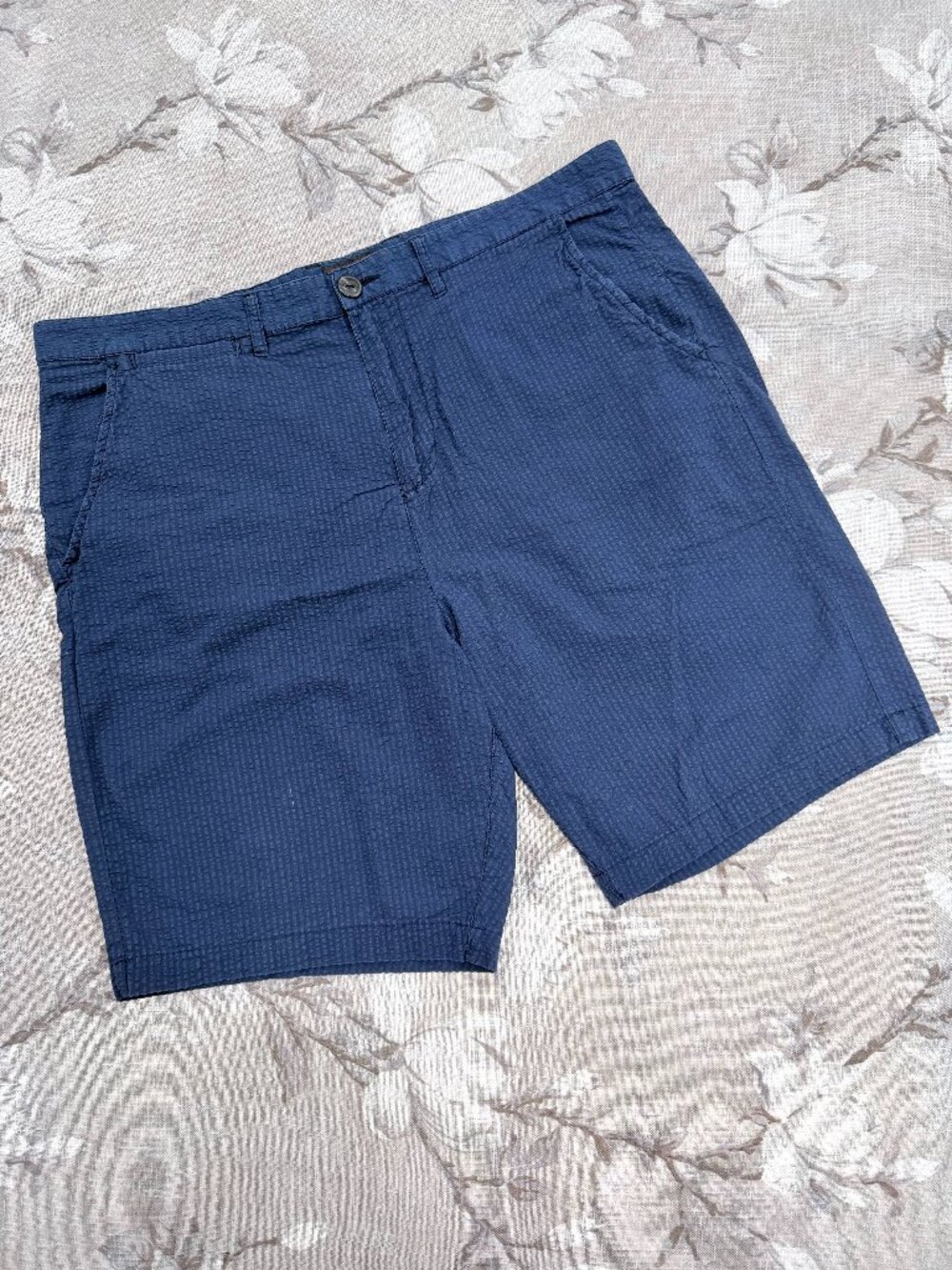 Jachs NY Navy Seersucker Shorts Men’s 36 Lightweight Cotton Summer Casual